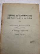 Operating Manual and Spare Parts List (DEMAG (KÄMPER) Boat Engine Type 4 F 10 E on 8 m Jollen)